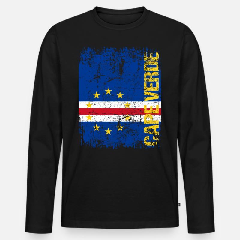 Cape Verde - Männer Premium Bio Langarmshirt - Schwarz