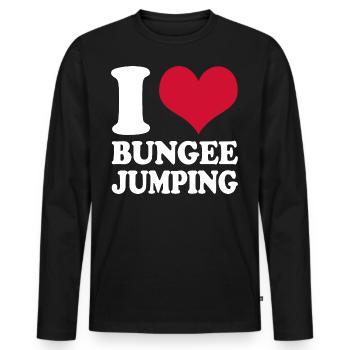 I Love Bungee Jumping - Men's Premium Organic Long Sleeve Shirt - black - Front - Nico (187cm)