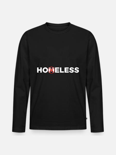 Hoeless Homeless funny saying - Men's Premium Organic Long Sleeve Shirt - black