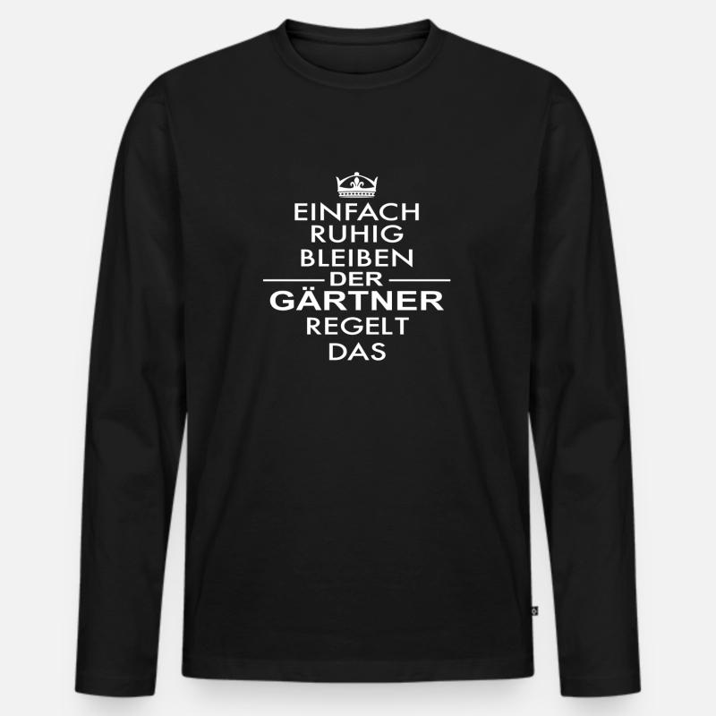 DER GÄRTNER - Männer Premium Bio Langarmshirt - Schwarz