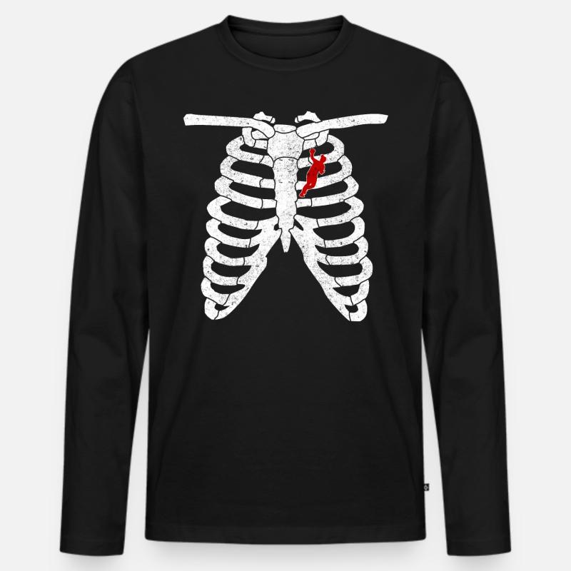 Handball Handballer Geschenk Geschenkidee - Männer Premium Bio Langarmshirt - Schwarz