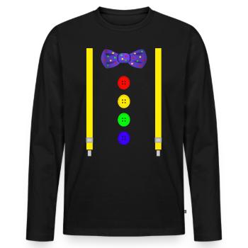 Clown Kostüm tshirt Fasching Karneval - Männer Premium Bio Langarmshirt - Schwarz - Vorne - Nico (187cm)