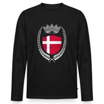 Chemise drapeau danois Drapeau danois - T-shirt manches longues Premium bio Homme - noir - Devant - Nico (187cm)
