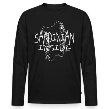 Sarde Inside 23 - T-shirt manches longues Premium bio Homme - noir - Devant - Nico (187cm)