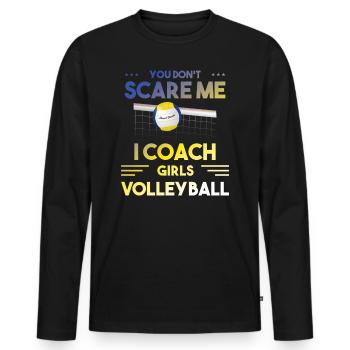 Volley girls Coach Sport Humour Rengaine Cadeau - T-shirt manches longues Premium bio Homme - noir - Devant - Nico (187cm)