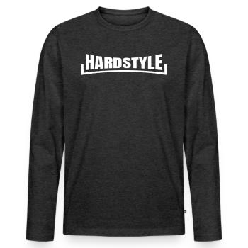 HARDSTYLE | Shirts - Männer Premium Bio Langarmshirt - Anthrazit meliert - Vorne - Nico (187cm)