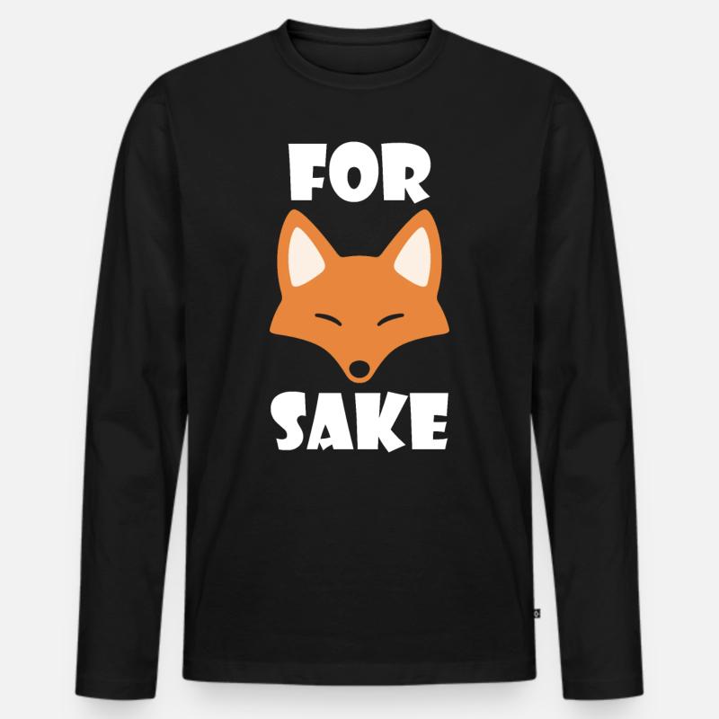 Fuchs lustig Spruch Spaß Geschenk - Männer Premium Bio Langarmshirt - Schwarz