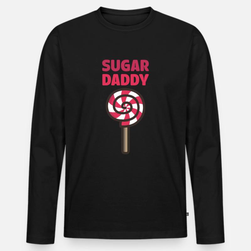 sugar daddy - Männer Premium Bio Langarmshirt - Schwarz