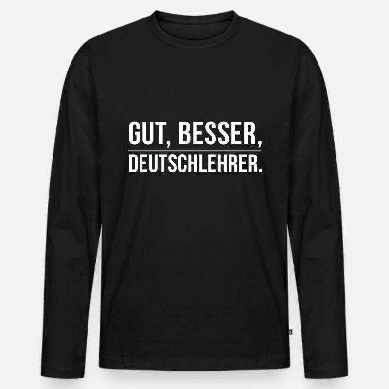 Deutschlehrer Deutschlehrerin Lehrer Geschenkidee - Männer Premium Bio Langarmshirt - Schwarz