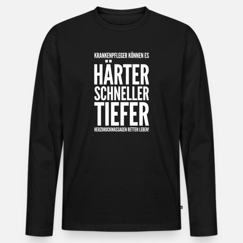Geschenkidee für Krankenpfleger Pflegerin Pfleger - Männer Premium Bio Langarmshirt - Schwarz