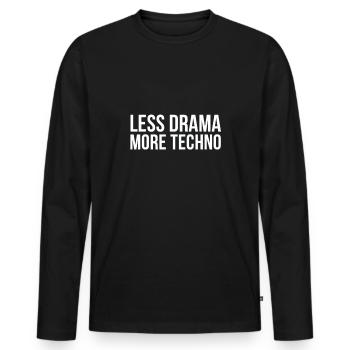 Musique techno | Elektro Psychedelic Trance Cadeaux - T-shirt manches longues Premium bio Homme - noir - Devant - Nico (187cm)