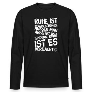Cadeaux pour éducateur éducatrice éducatrice T-shirts métier - T-shirt manches longues Premium bio Homme - noir - Devant - Nico (187cm)