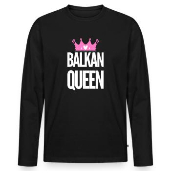 La reine des Balkans | Pays des Balkans Patrie Idée cadeau - T-shirt manches longues Premium bio Homme - noir - Devant - Nico (187cm)