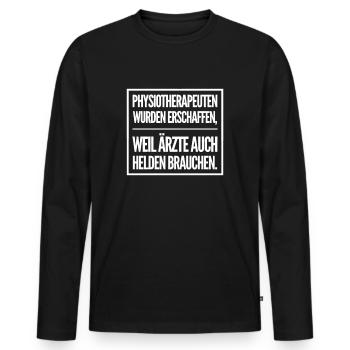 Physiotherapist Physiotherapists Gifts - Men's Premium Organic Long Sleeve Shirt - black - Front - Nico (187cm)