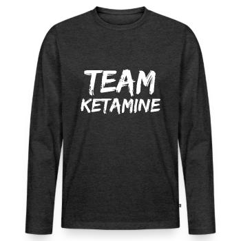 Ketamin | Keta Drogen Druffi Techno Rave Geschenke - Männer Premium Bio Langarmshirt - Anthrazit meliert - Vorne - Nico (187cm)