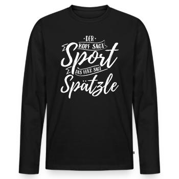 Spätzle sayings | Swabia Swabian gift idea - Men's Premium Organic Long Sleeve Shirt - black - Front - Nico (187cm)