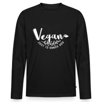Vegan Sayings Vegan Veggie Meatless Gift - Men's Premium Organic Long Sleeve Shirt - black - Front - Nico (187cm)