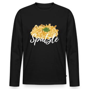 Les paroles tardives | Souabe Souabe Souabe Idée de cadeau - T-shirt manches longues Premium bio Homme - noir - Devant - Nico (187cm)