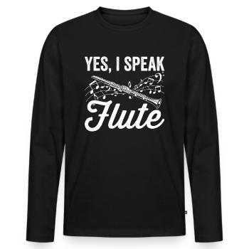 Flute player | Flute Flute Flutes Gifts - Men's Premium Organic Long Sleeve Shirt - black - Front - Nico (187cm)