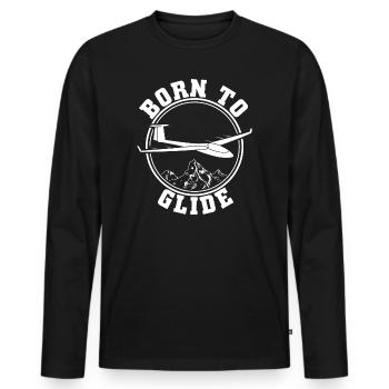 Gliding Shirts | Soaring airfield gift - Men's Premium Organic Long Sleeve Shirt - black - Front - Nico (187cm)