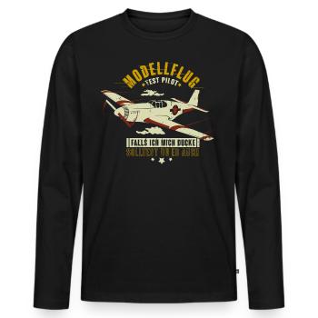 Modellflieger Modellflug RC Flugzeug Test Pilot - Männer Premium Bio Langarmshirt - Schwarz - Vorne - Nico (187cm)