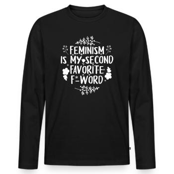 Feminismus | Feminist Feministin Feminin Geschenke - Männer Premium Bio Langarmshirt - Schwarz - Vorne - Nico (187cm)