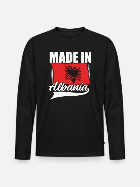 Albaner | Kosovo Albanien Balkan Alban presenter - Ekologisk långärmad premium-T-shirt herr - svart