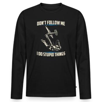 Parachutisme | Cadeaux de parachutisme parachutisme - T-shirt manches longues Premium bio Homme - noir - Devant - Nico (187cm)
