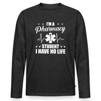 Pharmacist | Pharmacy student pharmacist presents - Men's Premium Organic Long Sleeve Shirt - heather anthracite - Front - Nico (187cm)
