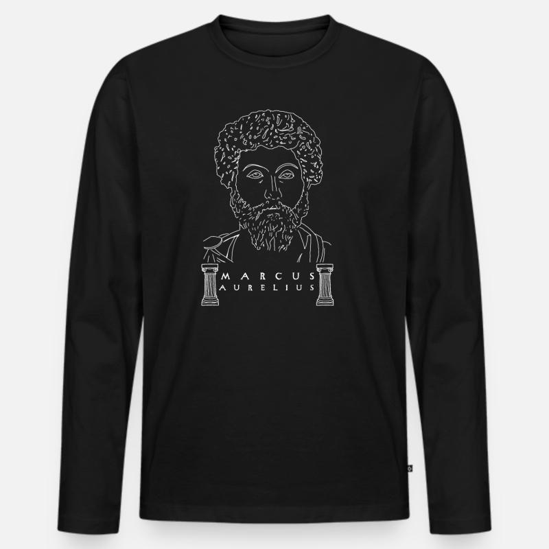 MARCVS AVRELIVS - Männer Premium Bio Langarmshirt - Schwarz