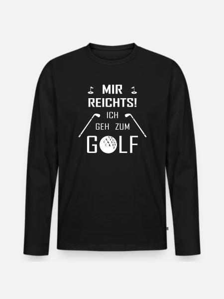 Golf Spruch - Männer Premium Bio Langarmshirt - Schwarz
