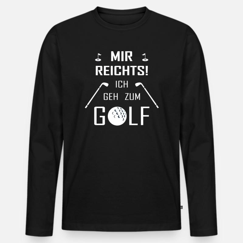 Golf Spruch - Männer Premium Bio Langarmshirt - Schwarz