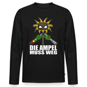 Gegen Grüne Politik Ampel Sonnenblume - Männer Premium Bio Langarmshirt - Schwarz - Vorne - Nico (187cm)