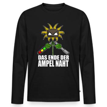 Gegen Grüne Politik Ampel Sonnenblume - Männer Premium Bio Langarmshirt - Schwarz - Vorne - Nico (187cm)