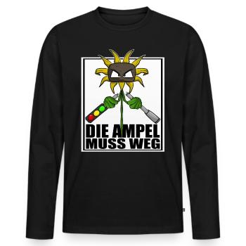 Gegen Grüne Politik Ampel Sonnenblume - Männer Premium Bio Langarmshirt - Schwarz - Vorne - Nico (187cm)