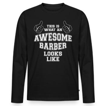 Cool C'est ce à quoi ressemble un coiffeur impressionnant - T-shirt manches longues Premium bio Homme - noir - Devant - Nico (187cm)