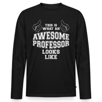 So sieht ein genialer Professor aus wie Geschenke - Männer Premium Bio Langarmshirt - Schwarz - Vorne - Nico (187cm)