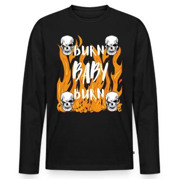 BURN BABY BURN! - Männer Premium Bio Langarmshirt - Schwarz - Vorne - Nico (187cm)