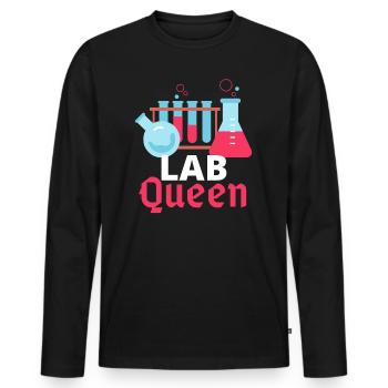 Königin des Labors, Queen of the lab - T-shirt manches longues Premium bio Homme - noir - Devant - Nico (187cm)