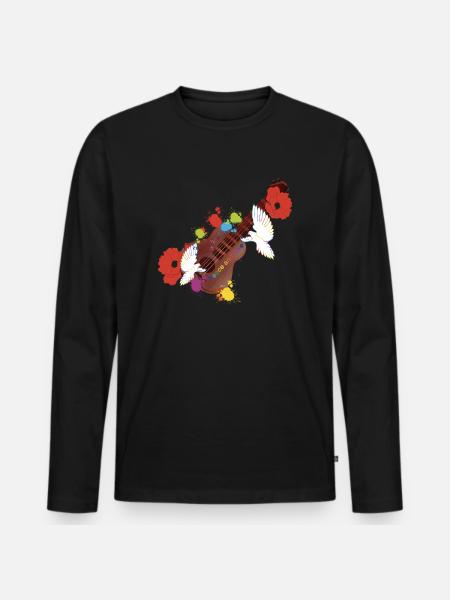 Peace and love - Men's Premium Organic Long Sleeve Shirt - black
