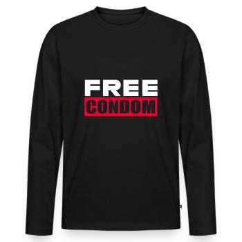 Condom Gift Sex Birthday Friend HIV AIDS - Men's Premium Organic Long Sleeve Shirt - black - Front - Nico (187cm)
