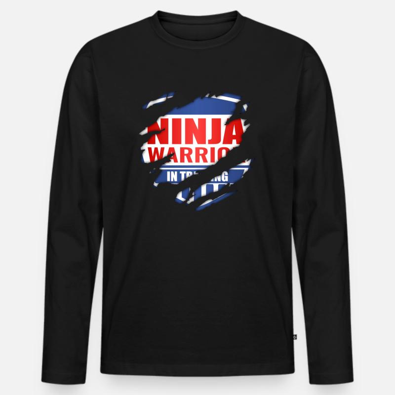 Ninja Warrior In Training - Männer Premium Bio Langarmshirt - Schwarz