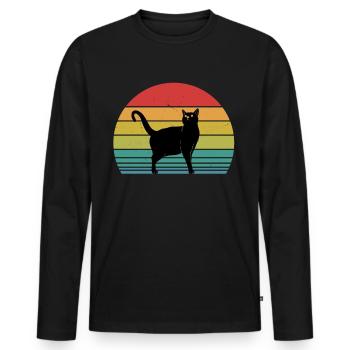 Cat lovers - Men's Premium Organic Long Sleeve Shirt - black - Front - Nico (187cm)