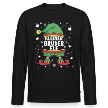 Kleiner Bruder Elf - Männer Premium Bio Langarmshirt - Schwarz - Vorne - Nico (187cm)