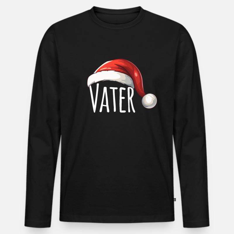 Vater - Männer Premium Bio Langarmshirt - Schwarz