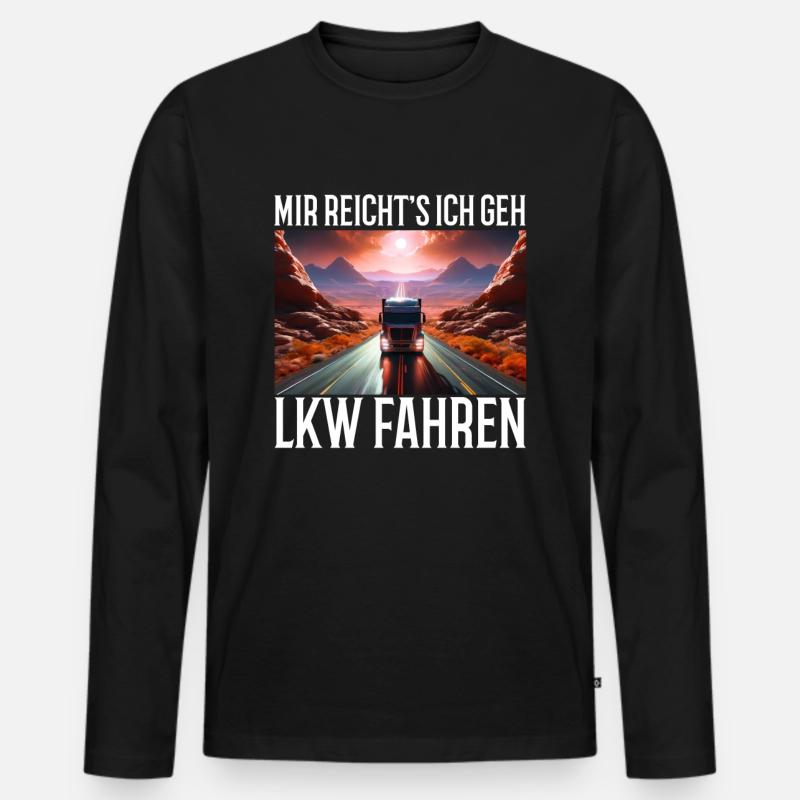 Trucker - Männer Premium Bio Langarmshirt - Schwarz