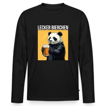 Panda avec de la bière Yummy Beer Beer Meme Gift - T-shirt manches longues Premium bio Homme - noir - Devant - Nico (187cm)