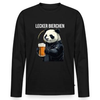 Panda avec de la bière Yummy Beer Beer Meme Gift - T-shirt manches longues Premium bio Homme - noir - Devant - Nico (187cm)