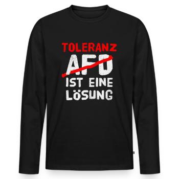 gegen AfD - Männer Premium Bio Langarmshirt - Schwarz - Vorne - Nico (187cm)