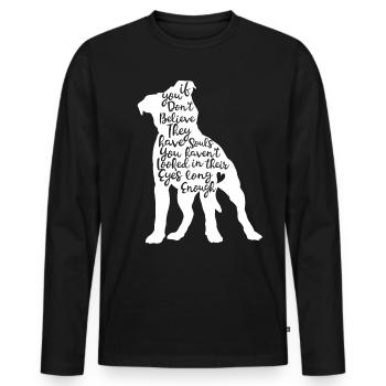 Pitbull Seele - Männer Premium Bio Langarmshirt - Schwarz - Vorne - Nico (187cm)